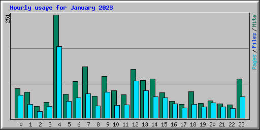 Hourly usage for January 2023