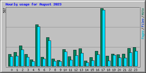 Hourly usage for August 2023