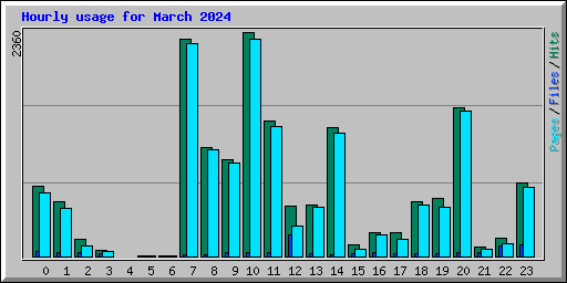 Hourly usage for March 2024